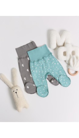 Ползунки горошки на бирюзе +дольки на сером