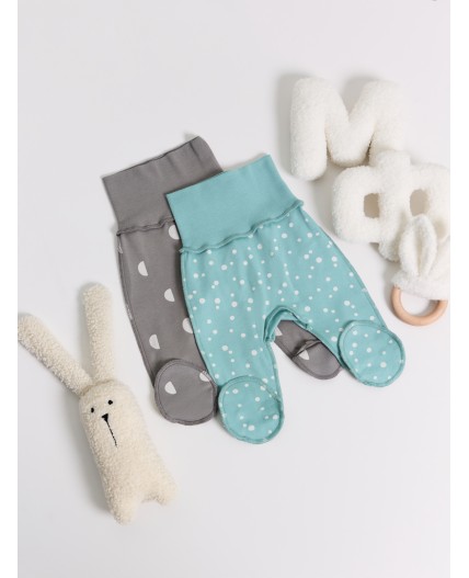 Ползунки горошки на бирюзе +дольки на сером