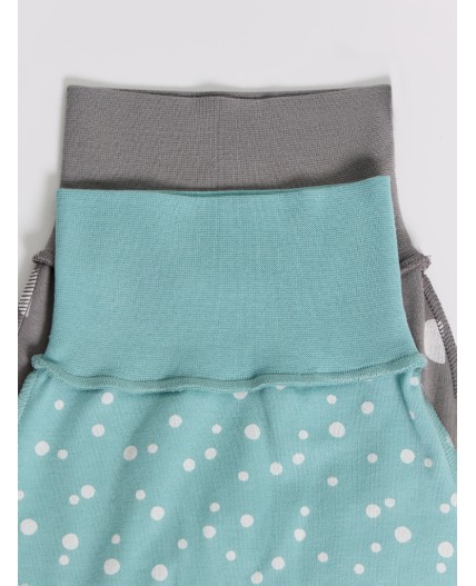 Ползунки горошки на бирюзе +дольки на сером