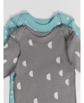 Боди горошки на бирюзе +дольки на сером