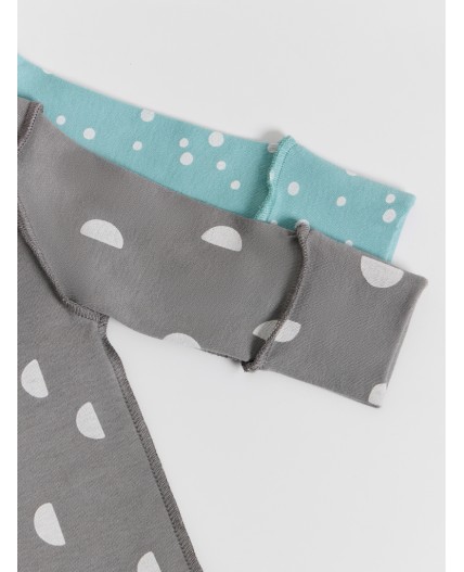 Боди горошки на бирюзе +дольки на сером