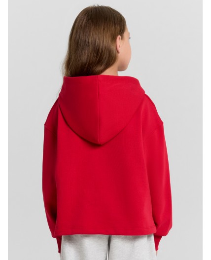 Худи рубиново -красный +печать
