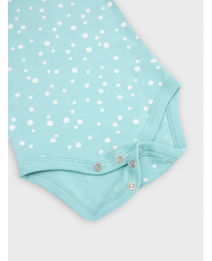 Боди горошки на бирюзе +дольки на сером