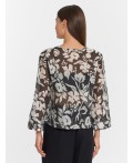 Блузка цветы на черном