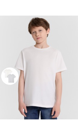 Футболка белый +серый меланж 4306А