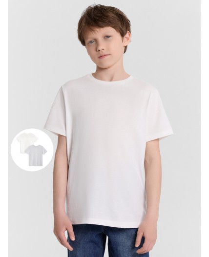 Футболка белый +серый меланж 4306А
