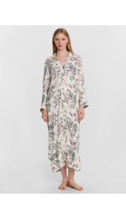 Платье домашнее цветы на св.молочном1