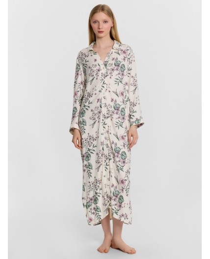 Платье домашнее цветы на св.молочном1