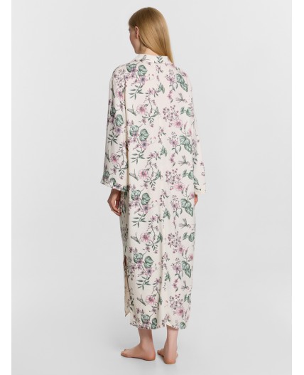 Платье домашнее цветы на св.молочном1