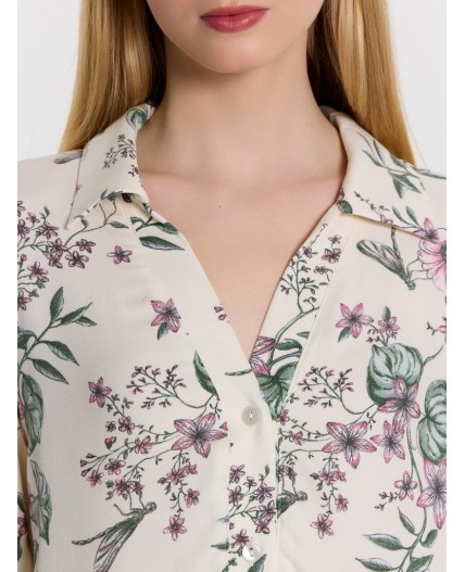 Платье домашнее цветы на св.молочном1