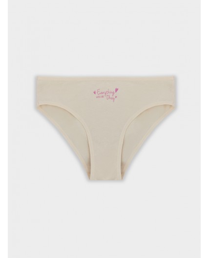 Трусы бежевый +печать