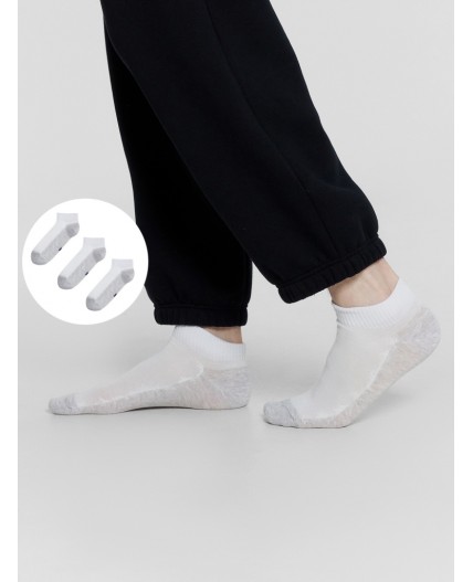 Носки белый /св.серый меланж-3/