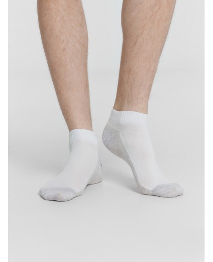 Носки белый /св.серый меланж-3/