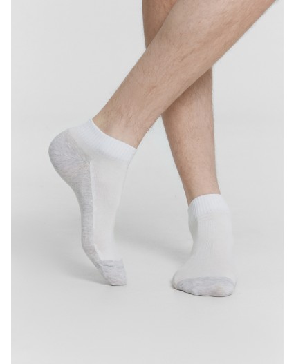 Носки белый /св.серый меланж-3/