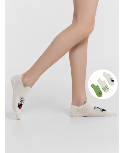 Носки молочный /салатовый/