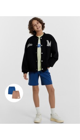 Шорты полуночно -синий +молочный шоколад +печать