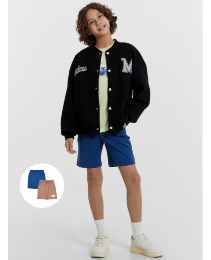 Шорты полуночно -синий +молочный шоколад +печать