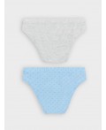 Трусы серый меланж 4306-А +синие точки на голубом