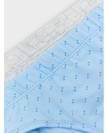 Трусы серый меланж 4306-А +синие точки на голубом