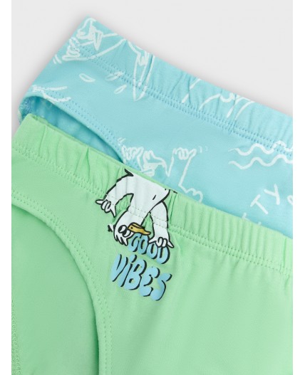 Трусы свежая мята +чайки на голубом