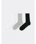 Носки белый/ серый меланж/ черный