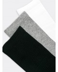 Носки белый/ серый меланж/ черный