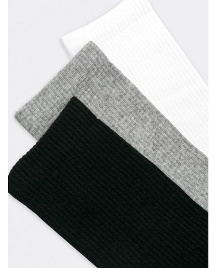 Носки белый/ серый меланж/ черный