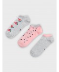 Носки св.серый меланж /розовый/