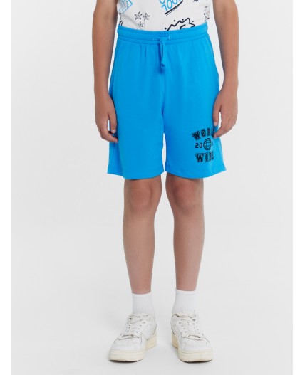 Шорты лазурный голубой +песочный +печать