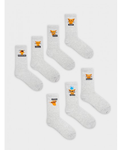 Носки св.серый меланж-7/