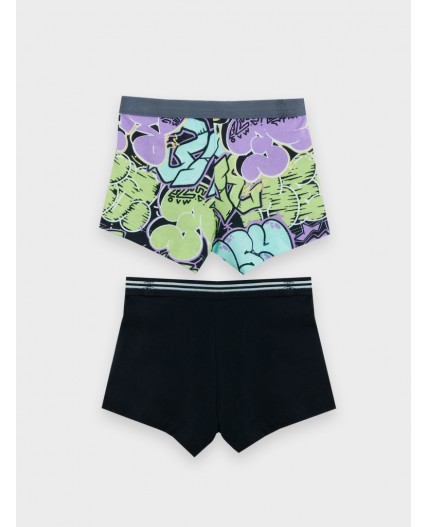 Трусы черный +цветные граффити
