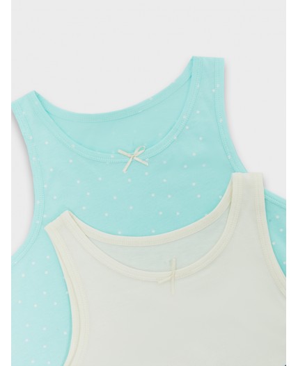 Топ молочный +горох на бирюзе