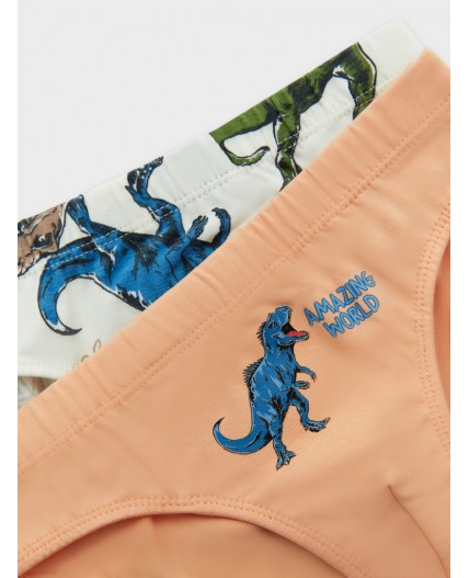 Трусы персик +динозавры на молочном