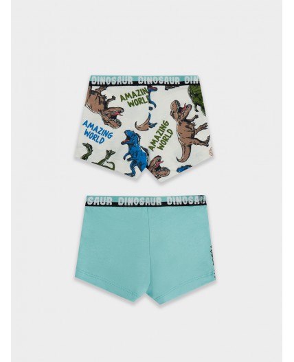 Трусы морские блики +динозавры на молочном