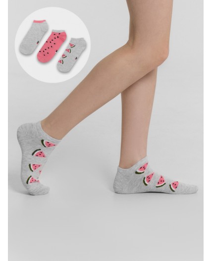 Носки св.серый меланж /лиловый/