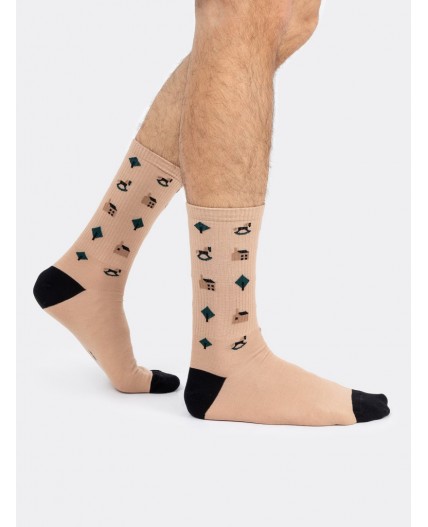 Носки капучино /белый /джинсовый