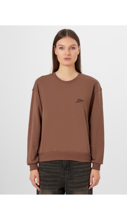 Свитшот коричневый +печать