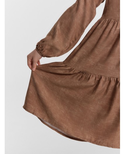 Платье набивка шоколадный деним