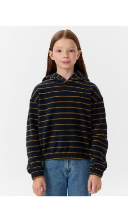 Худи желтая полоска на синем