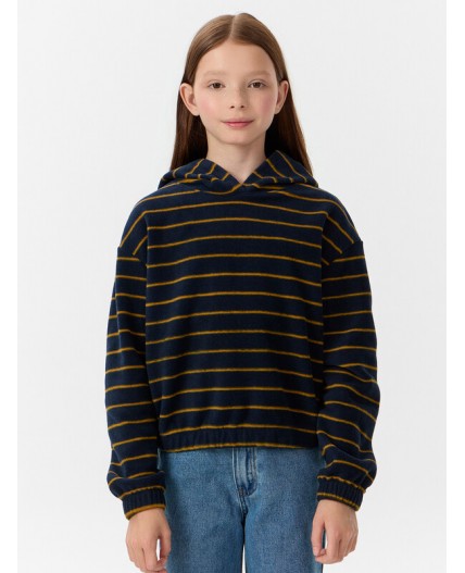 Худи желтая полоска на синем