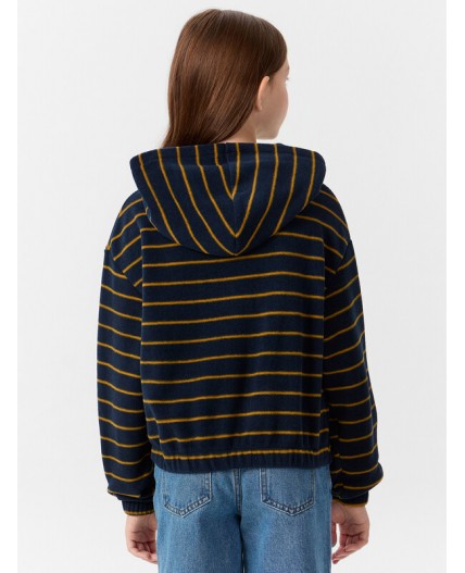 Худи желтая полоска на синем