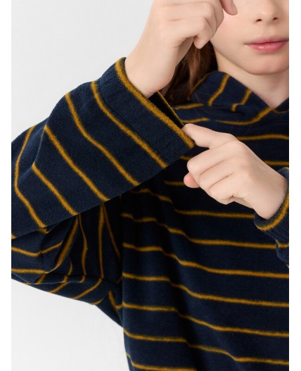 Худи желтая полоска на синем