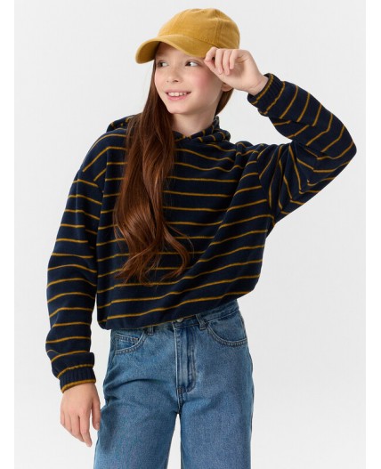 Худи желтая полоска на синем