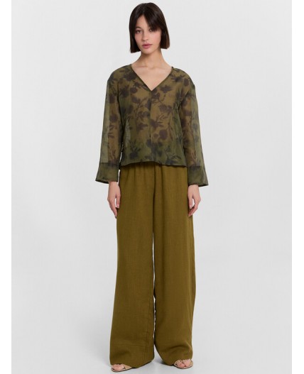 Блузка акварельные цветы на пихте