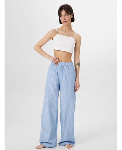 Брюки белые полосы на т.голубом