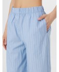 Брюки белые полосы на т.голубом