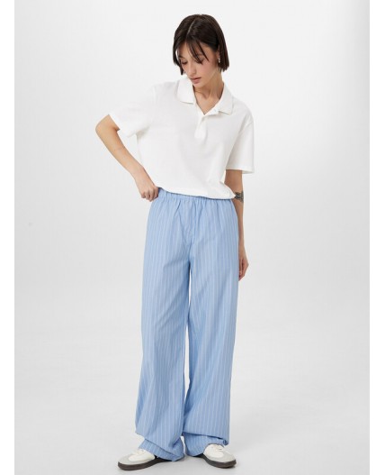 Брюки белые полосы на т.голубом