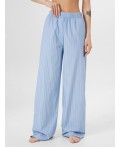 Брюки белые полосы на т.голубом