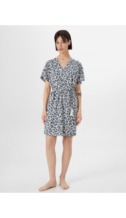 Пеньюар серый леопард