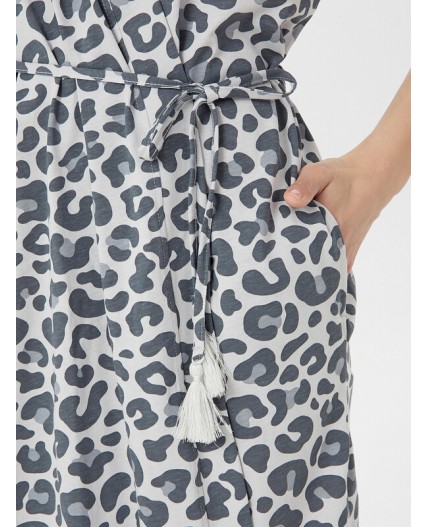 Пеньюар серый леопард